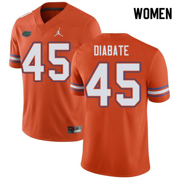 Jordan Brand Women #45 Mohamoud Diabate Florida Gators College Football Jerseys Sale-Orange - Click Image to Close